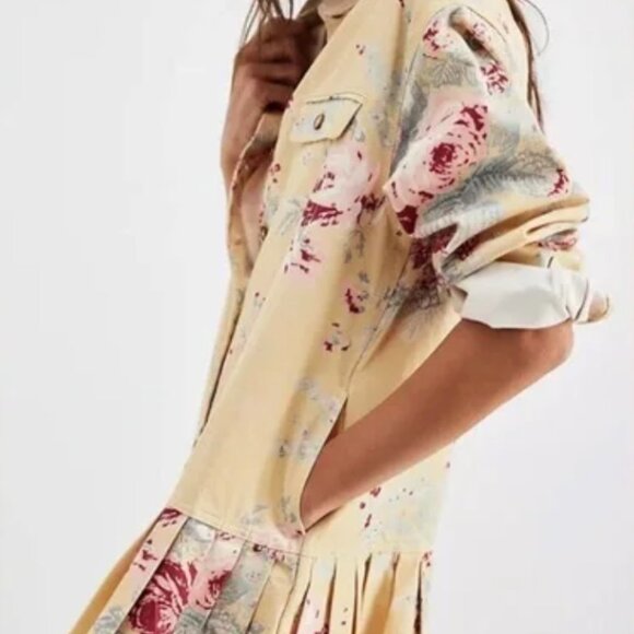 NWT $168 Free People Connor Printed Floral Mini Dress Size Small - Picture 5 of 15